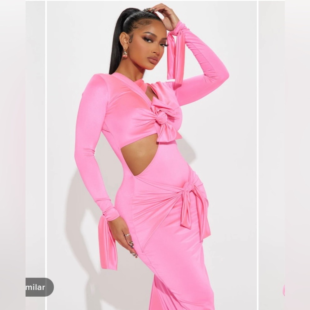 Fashionova Barbie Pink Maxi Dress Cut out Gown - Size XS brand new